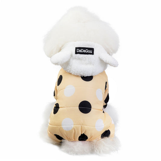 Warm Polka Dot Cotton Pet Coat