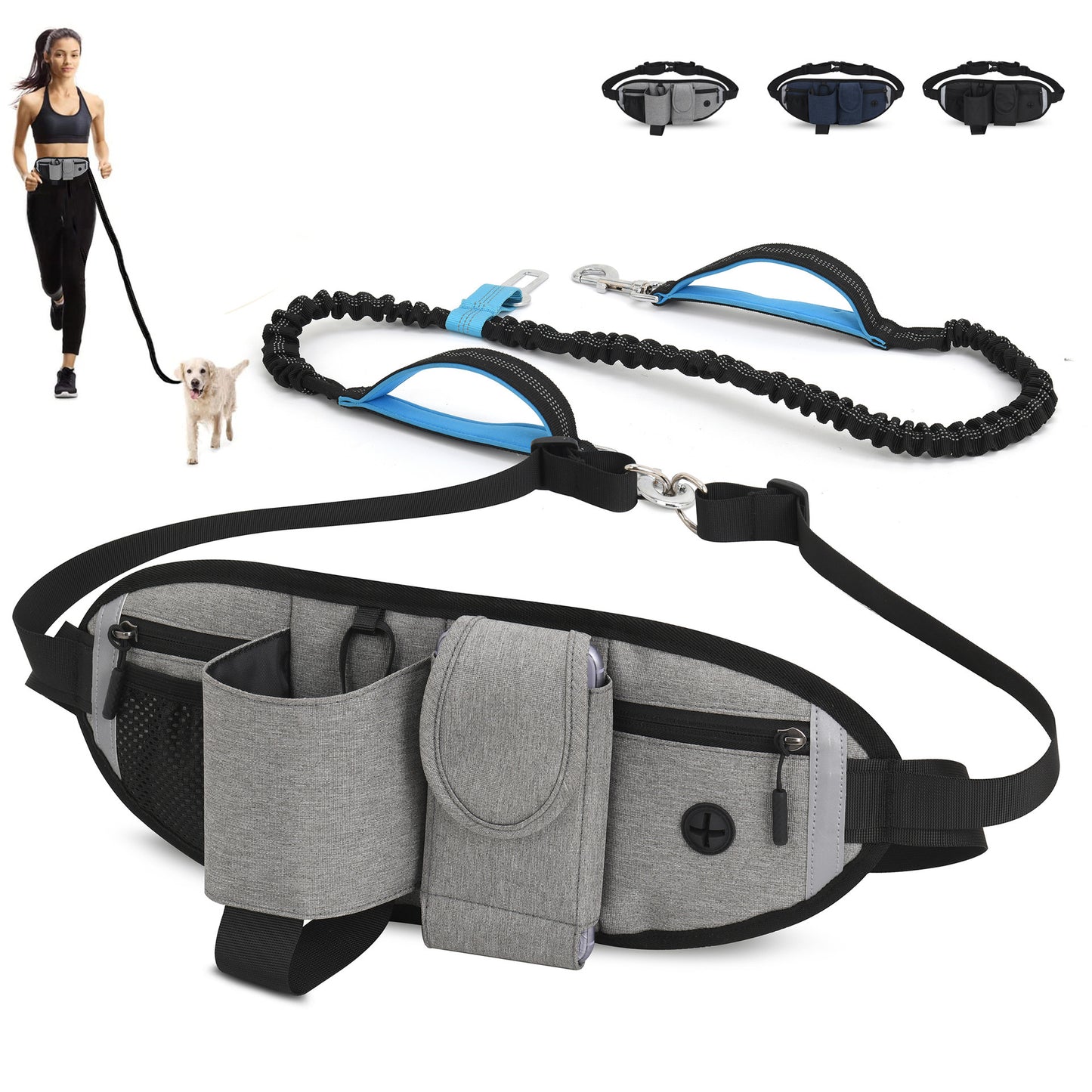 Dog Walking Waist Bag Elastic Rope