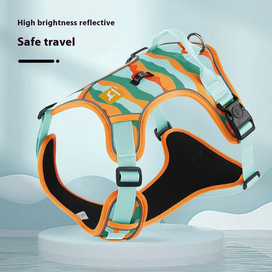 Reflective Dog Harness with Handheld Leash