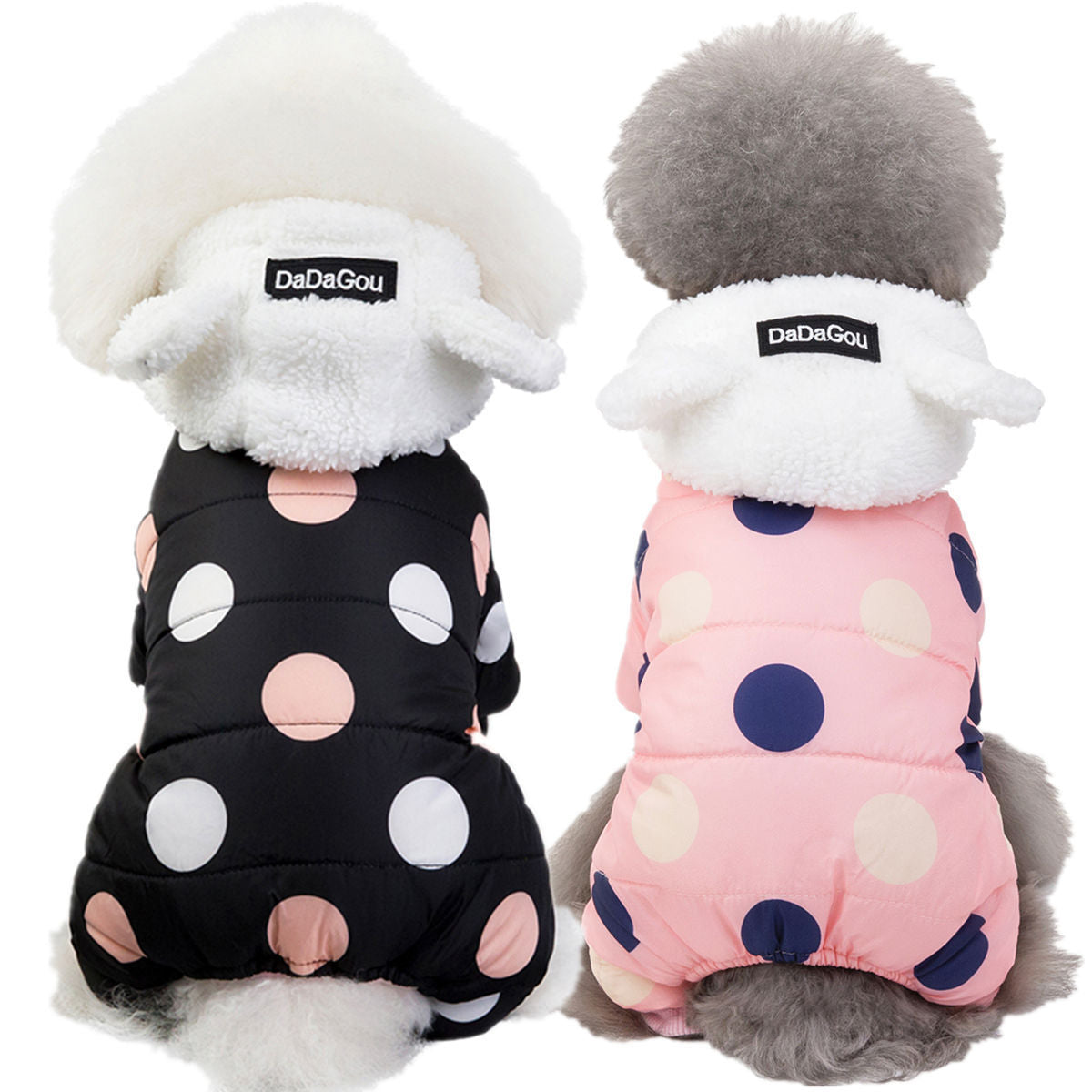 Warm Polka Dot Cotton Pet Coat