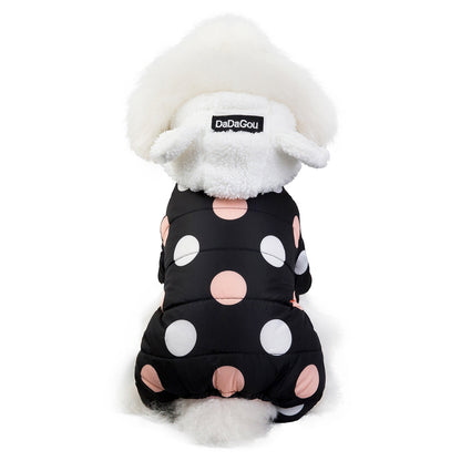 Warm Polka Dot Cotton Pet Coat