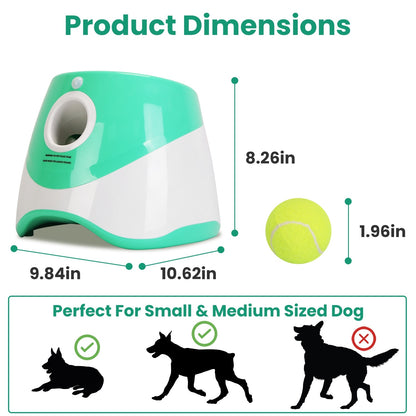 1Pc Automatic Dog Ball Launcher Included 6 Tennis Balls Dog With 3 Adjustable Launch Distance Interactive Ball Thrower Fetch Machine For Small Medium Dogs