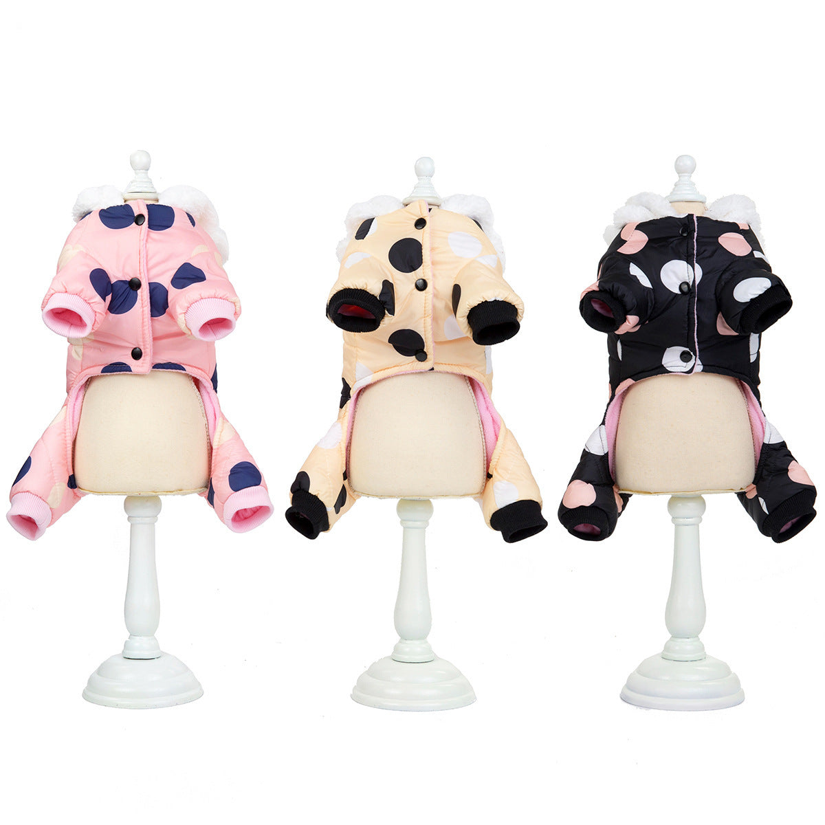 Warm Polka Dot Cotton Pet Coat