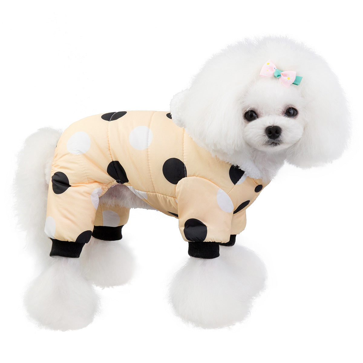 Warm Polka Dot Cotton Pet Coat