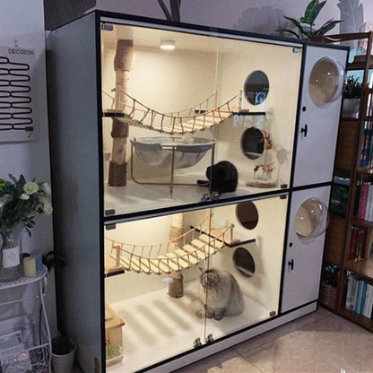 Wall-Mounted Cat Furniture – Pine Wood Climbing Shelf with Sisal Detail