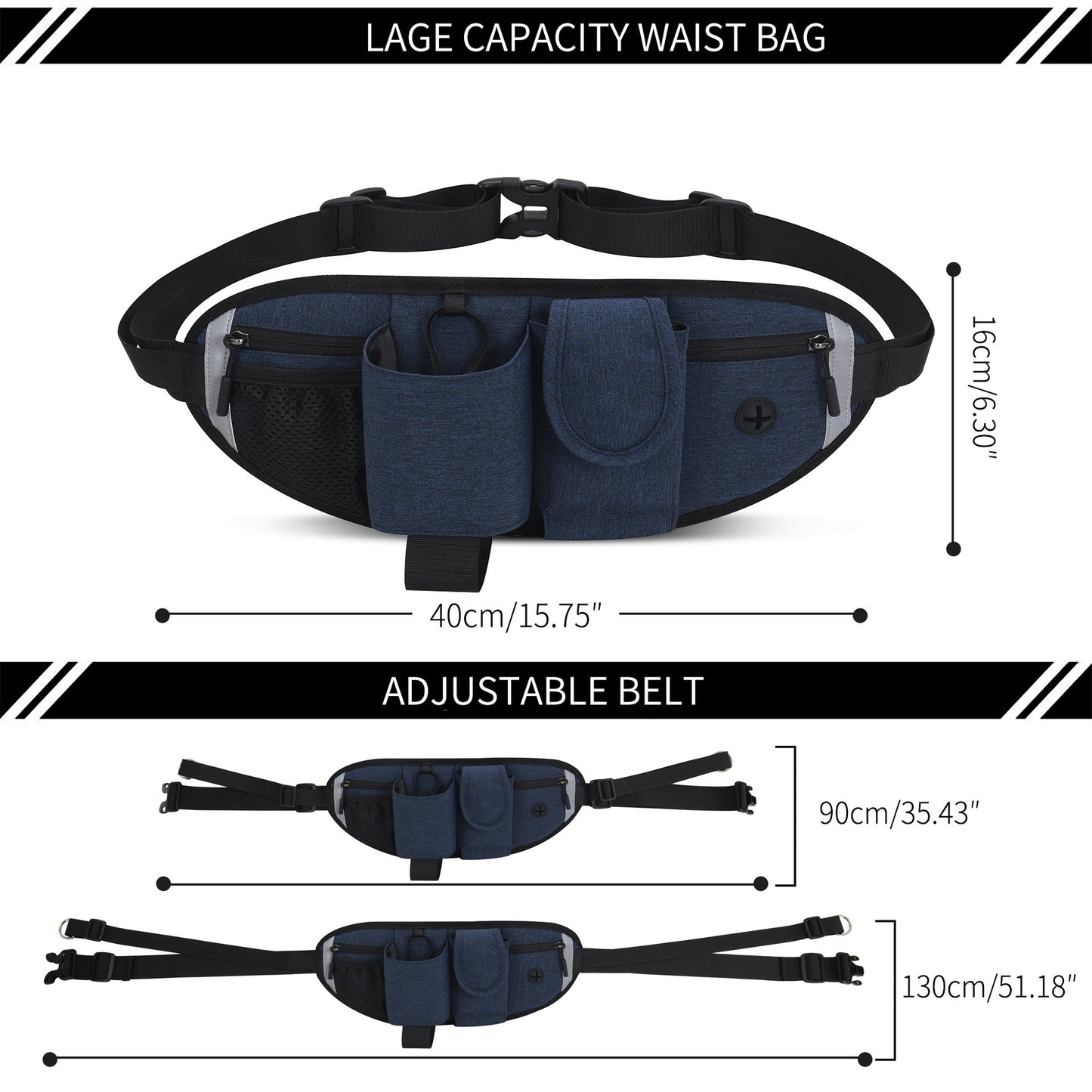 Dog Walking Waist Bag Elastic Rope