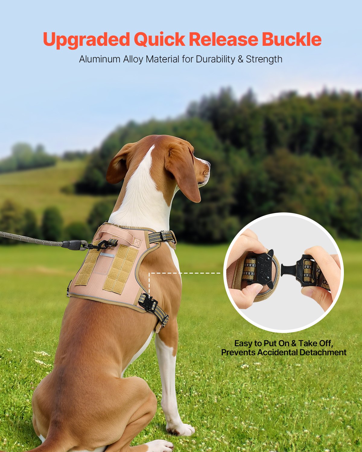 Dog Harness For Large Dogs No Pull Tactical Dog Harness Adjustable Pet Vest