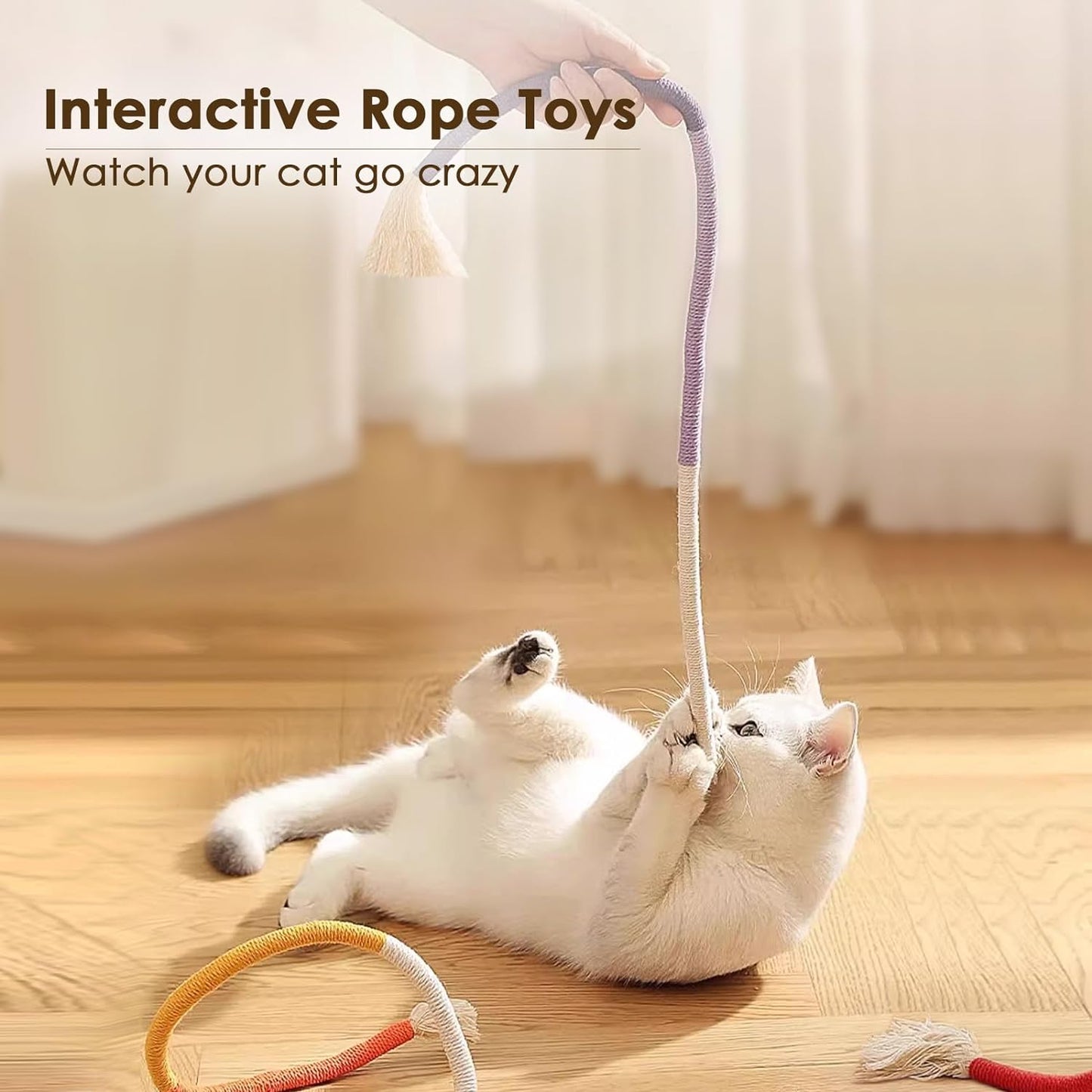 Cotton Rope Cat Toys For Indoor Cats Interactive Cat Rope Toys With Silvervine Fruit For Cats And Kittens Handmade Pet Chew Toys For Teeth Cleaning