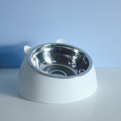 Stainless Steel Double Pet Bowl with Cervical Protection