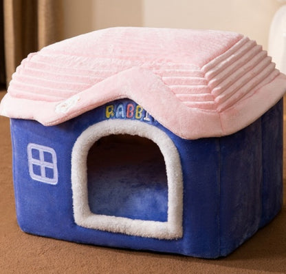 Foldable Warm Pet House – Cozy Winter Bed for Dogs & Cats