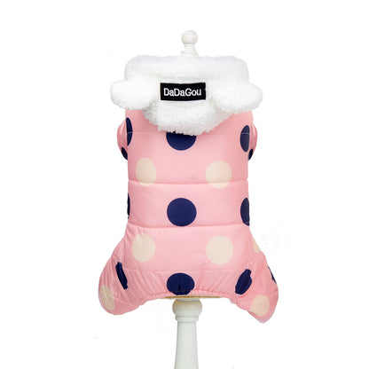 Warm Polka Dot Cotton Pet Coat