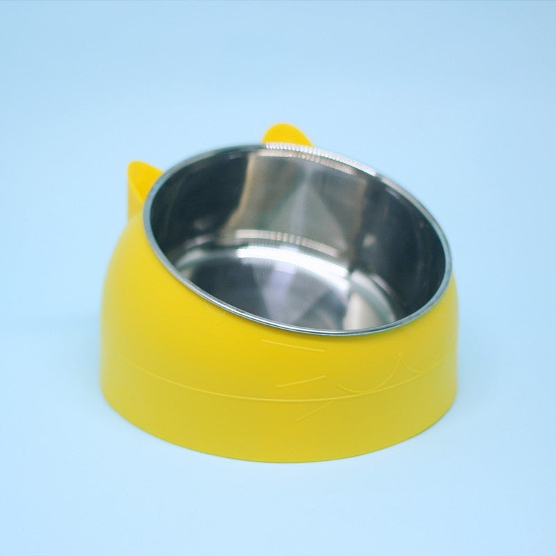 Stainless Steel Double Pet Bowl with Cervical Protection