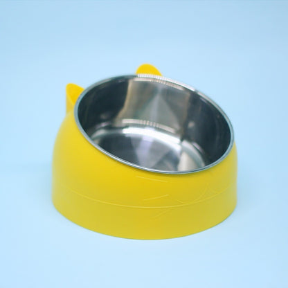 Stainless Steel Double Pet Bowl with Cervical Protection
