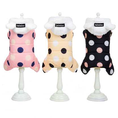 Warm Polka Dot Cotton Pet Coat