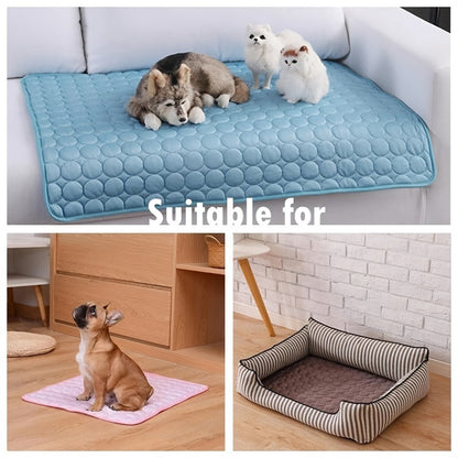 Cooling Mat for Dogs & Cats – Ice Silk Summer Pet Bed