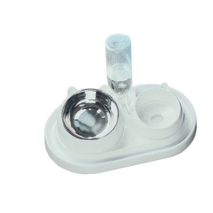 Stainless Steel Double Pet Bowl with Cervical Protection