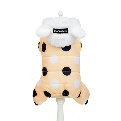 Warm Polka Dot Cotton Pet Coat