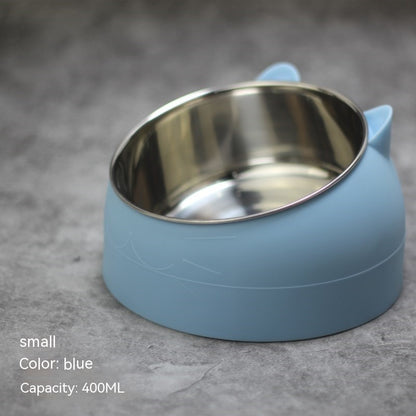Stainless Steel Double Pet Bowl with Cervical Protection