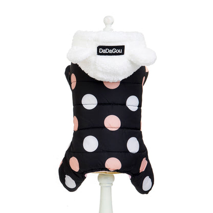 Warm Polka Dot Cotton Pet Coat