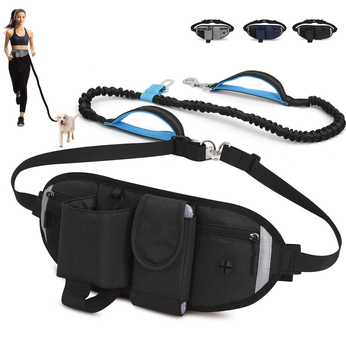 Dog Walking Waist Bag Elastic Rope