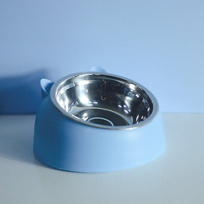 Stainless Steel Double Pet Bowl with Cervical Protection