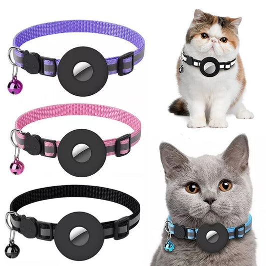 Reflective Nylon Collar with Waterproof Airtag Holder