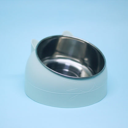 Stainless Steel Double Pet Bowl with Cervical Protection