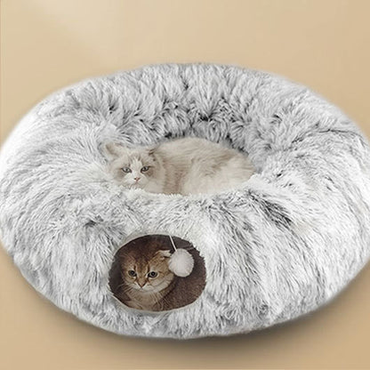 Plush Cat Bed, Cat Tunnel, Winter Warm Creative Pet Bed, Foldable Cat Passage, Dog Bed