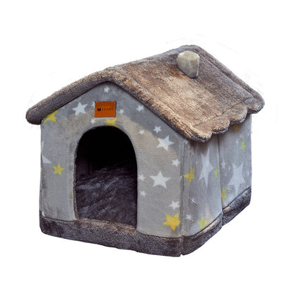 Foldable Warm Pet House – Cozy Winter Bed for Dogs & Cats