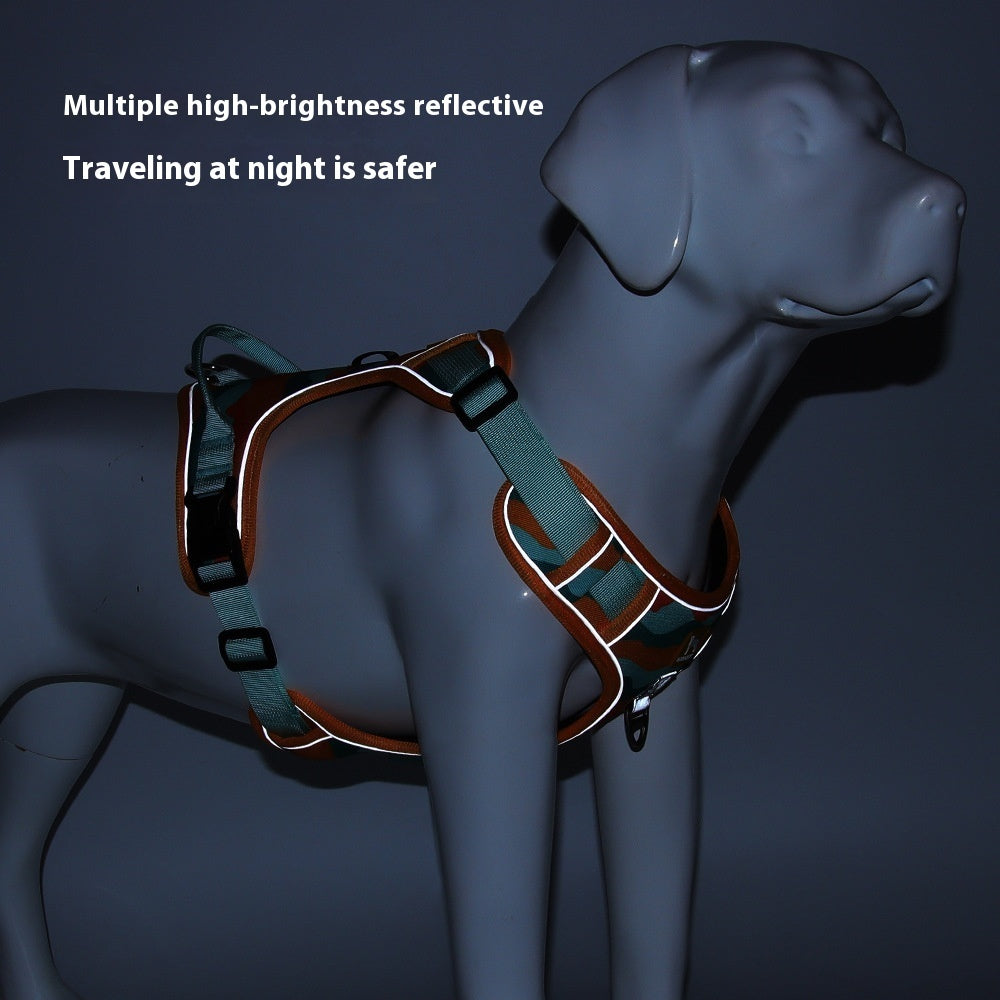 Reflective Dog Harness with Handheld Leash