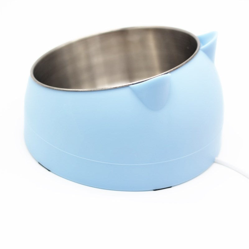 Stainless Steel Double Pet Bowl with Cervical Protection