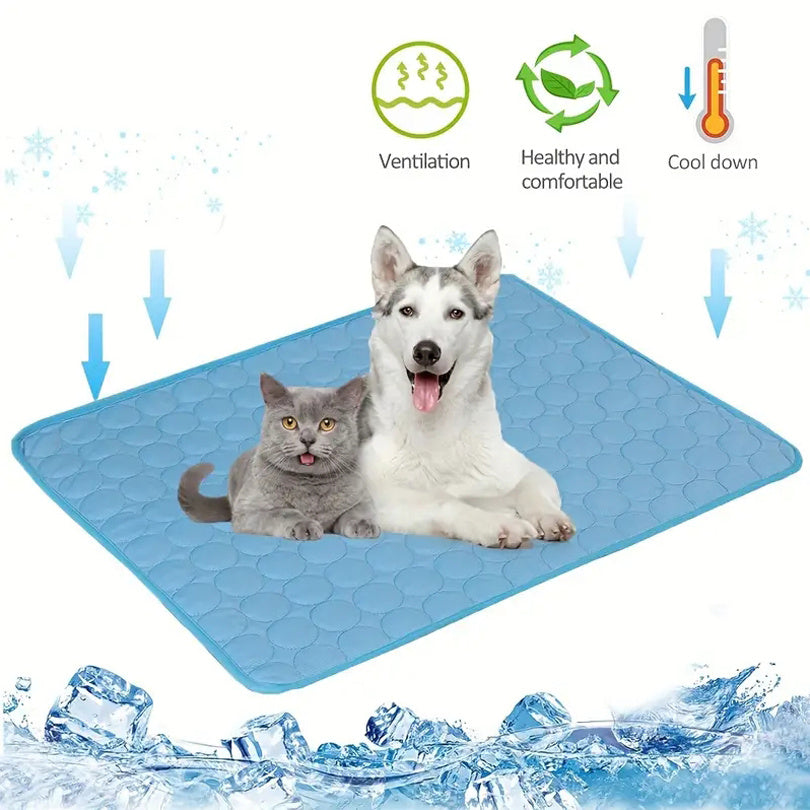 Cooling Mat for Dogs & Cats – Ice Silk Summer Pet Bed