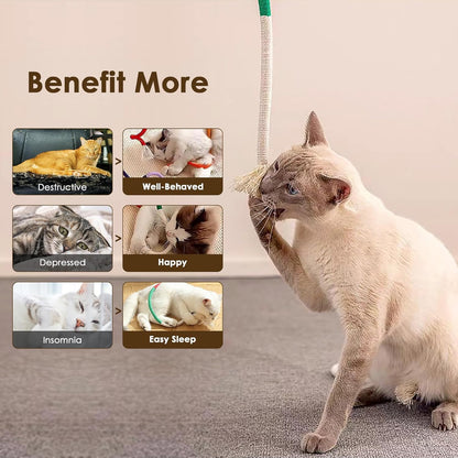 Cotton Rope Cat Toys For Indoor Cats Interactive Cat Rope Toys With Silvervine Fruit For Cats And Kittens Handmade Pet Chew Toys For Teeth Cleaning