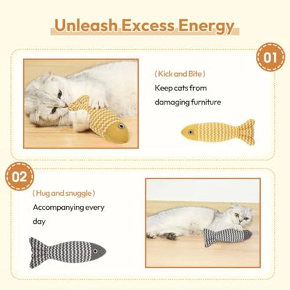 3 Pcs Catnip Toys Fish Cat Toys Self Play Cat Toys For Indoor Cats And Kitten Catnip Cat Toy Interactive Kitten Exercise Kicker Toys For Indoor Cats